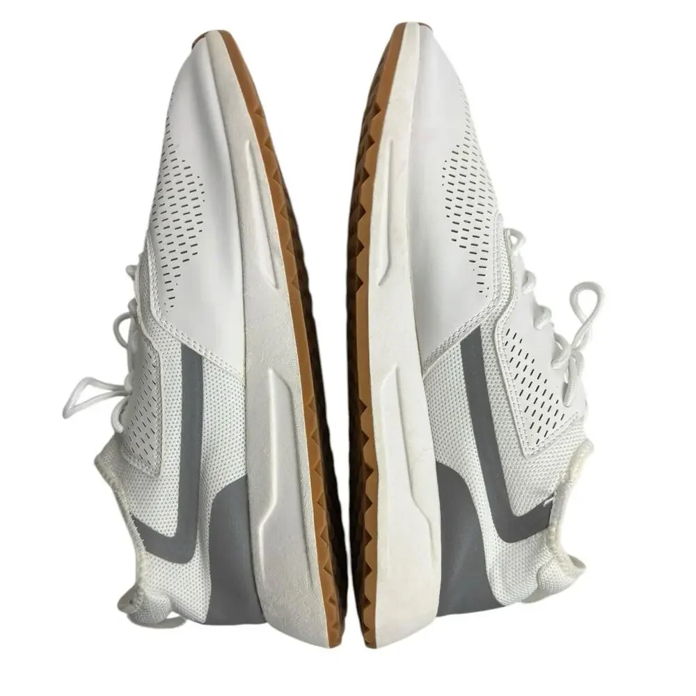 Zara Men's Classic White Sneakers with Gray Detail EU Size 44, US Size 11